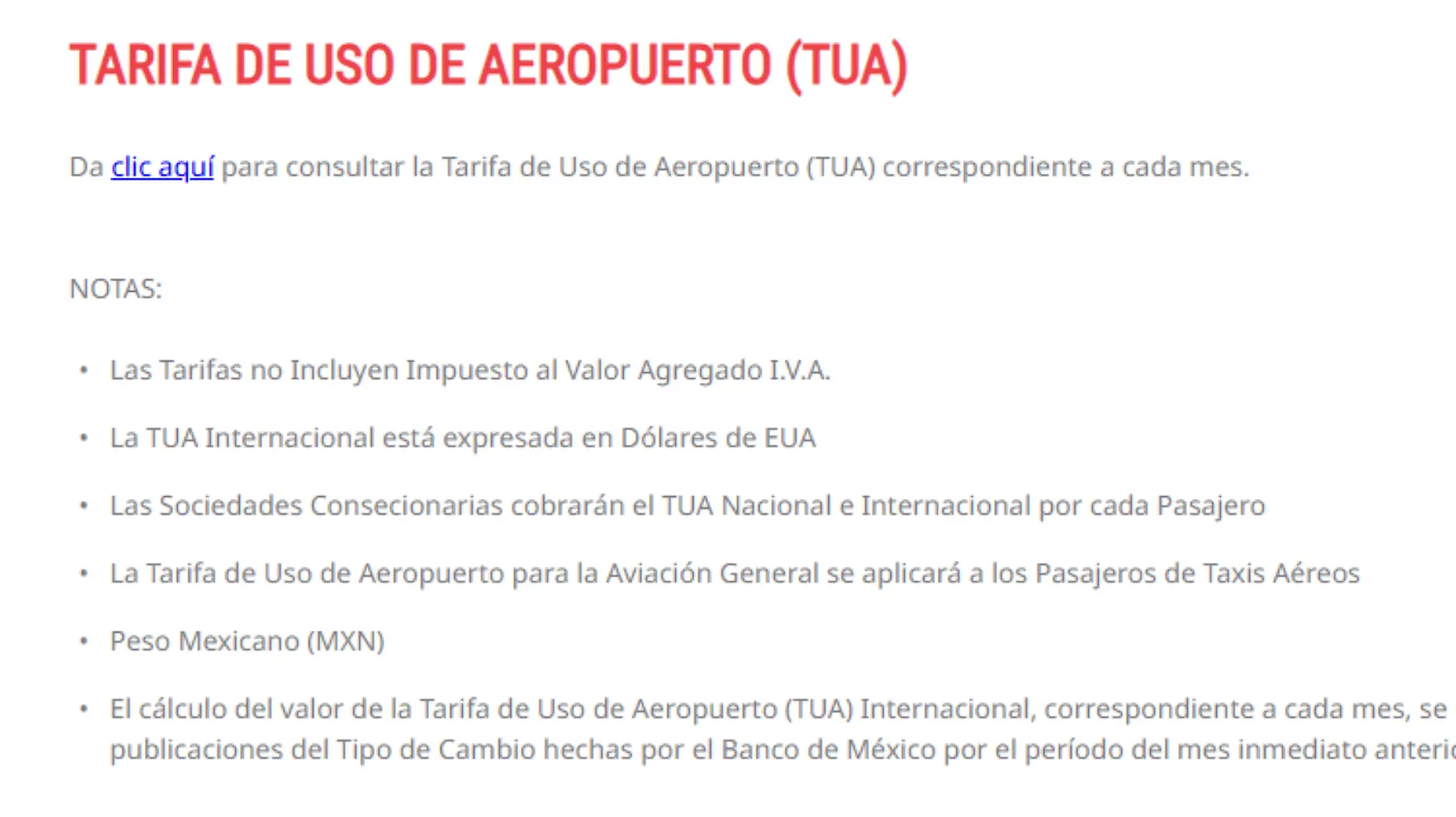 Qué estados tienen la Tarifa Aeroportuaria más alta